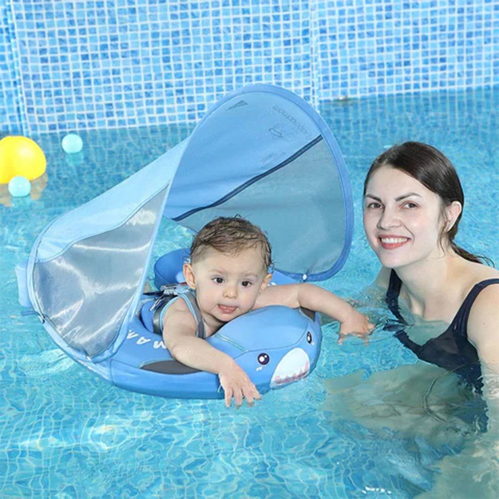 Mambobaby™ Haai Zwemtrainer - Luxe onzinkbare baby float met zonnekap.