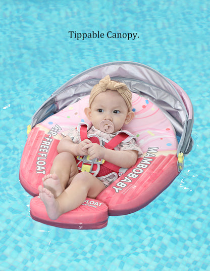 Mambobaby™ Vanille Cupcake | Luchtvrije Babyzwemband & Trainer (3-24m)