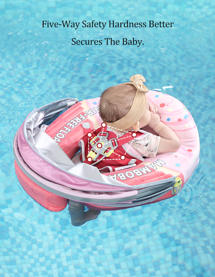 Mambobaby™ Vanille Cupcake | Luchtvrije Babyzwemband & Trainer (3-24m)