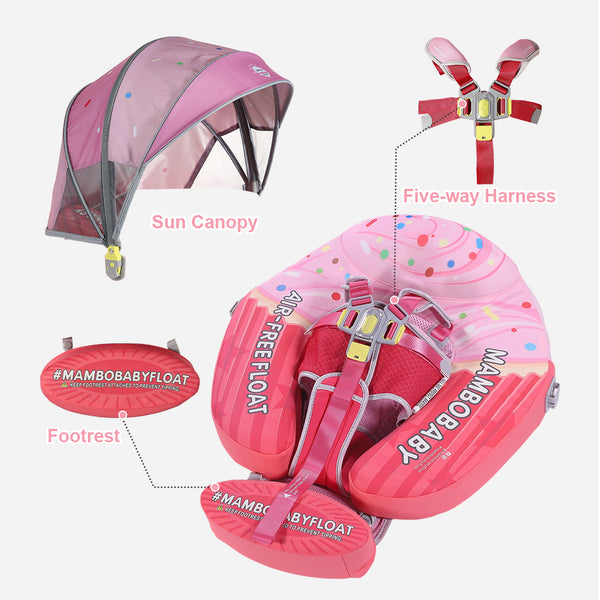 Mambobaby™ Vanille Cupcake | Luchtvrije Babyzwemband & Trainer (3-24m)