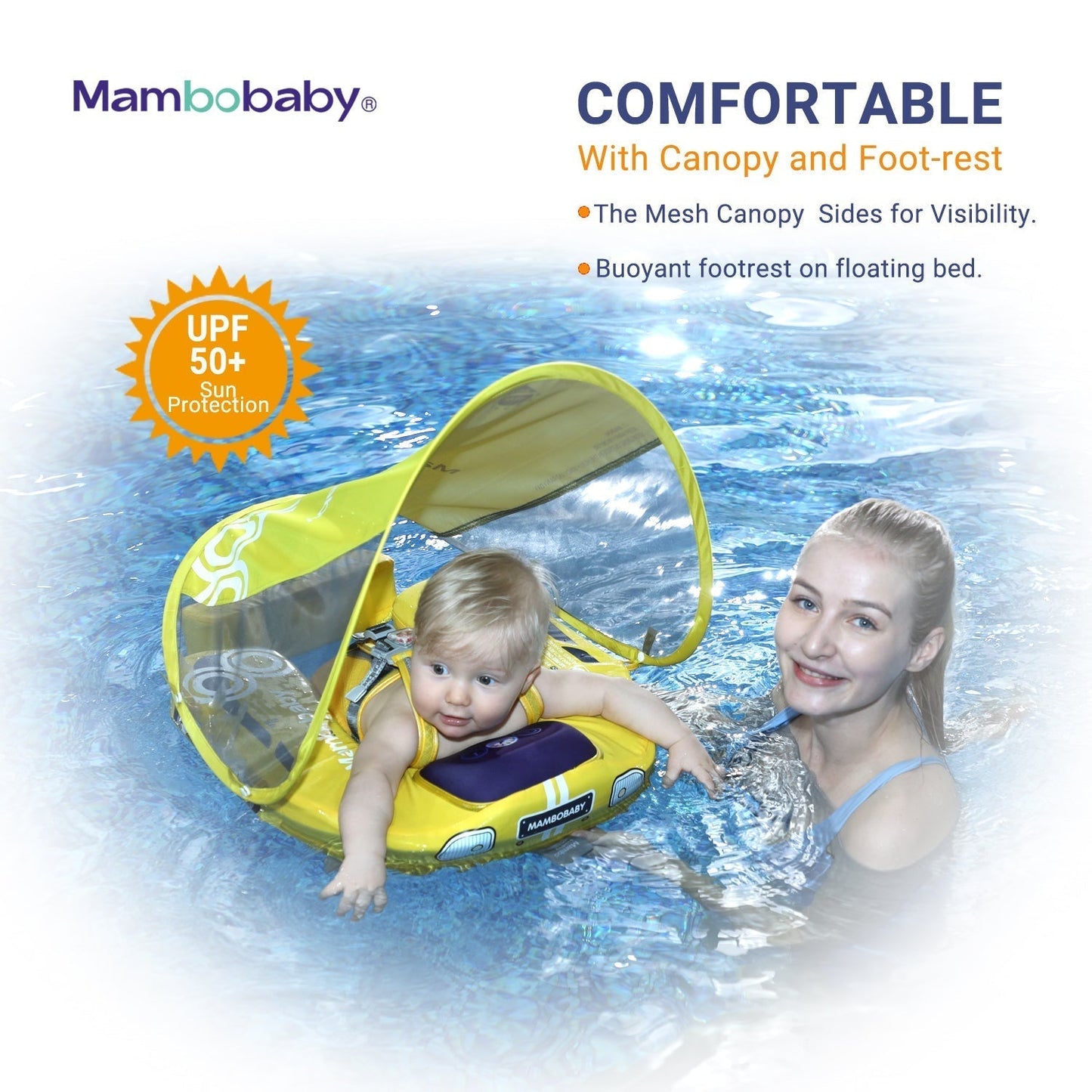 Mambobaby™ Auto Zwemtrainer - Luxe onzinkbare baby float met zonnekap.