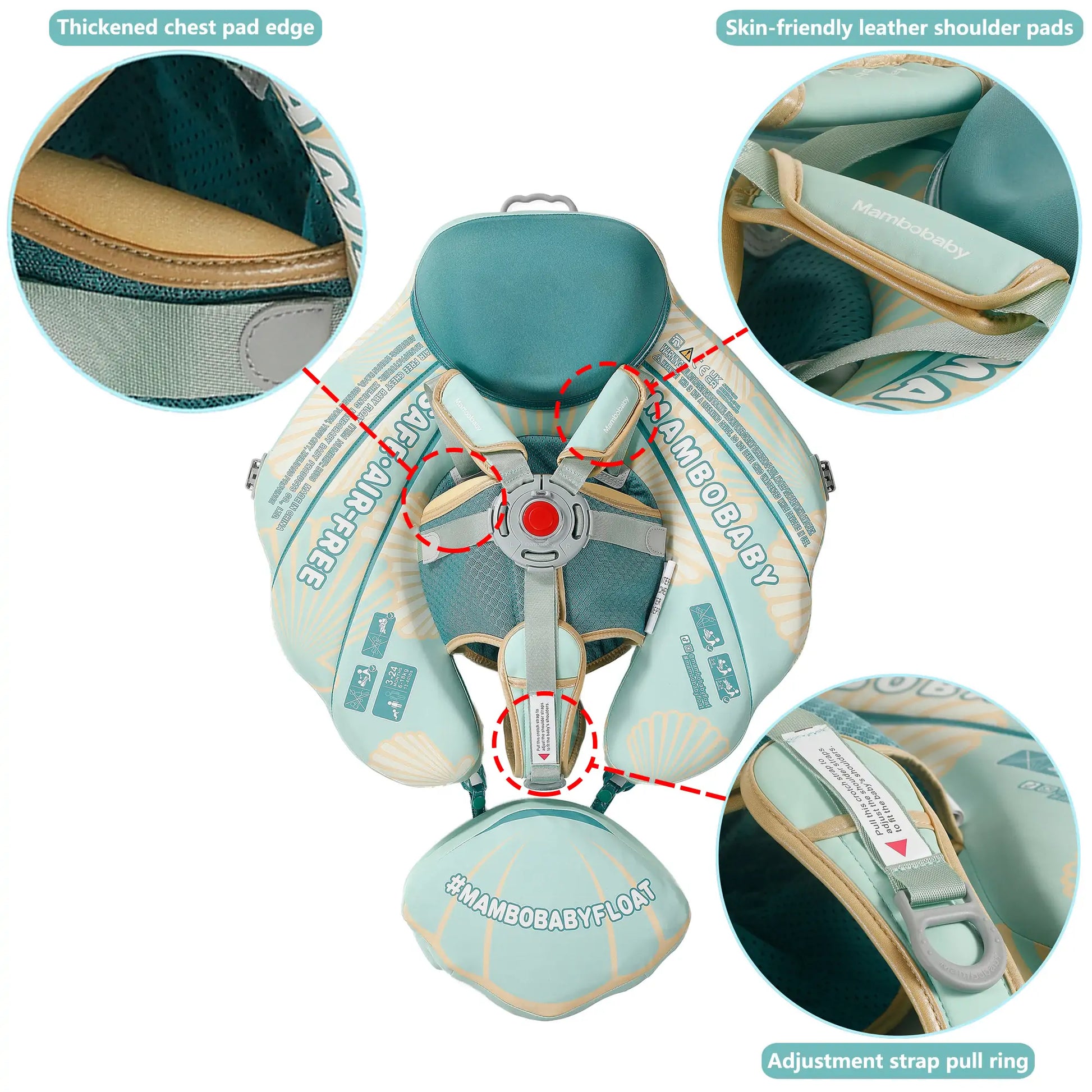 Close-up van de huidvriendelijke TPU-film (voelt aan als zacht leer) en het sneldrogende waterdichte materiaal.