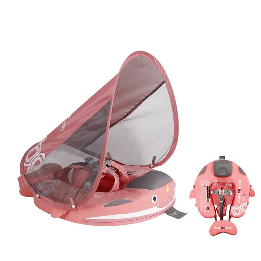 De afneembare UPF 50+ zonnekap van de Mambobaby Narwal voor UV-bescherming.