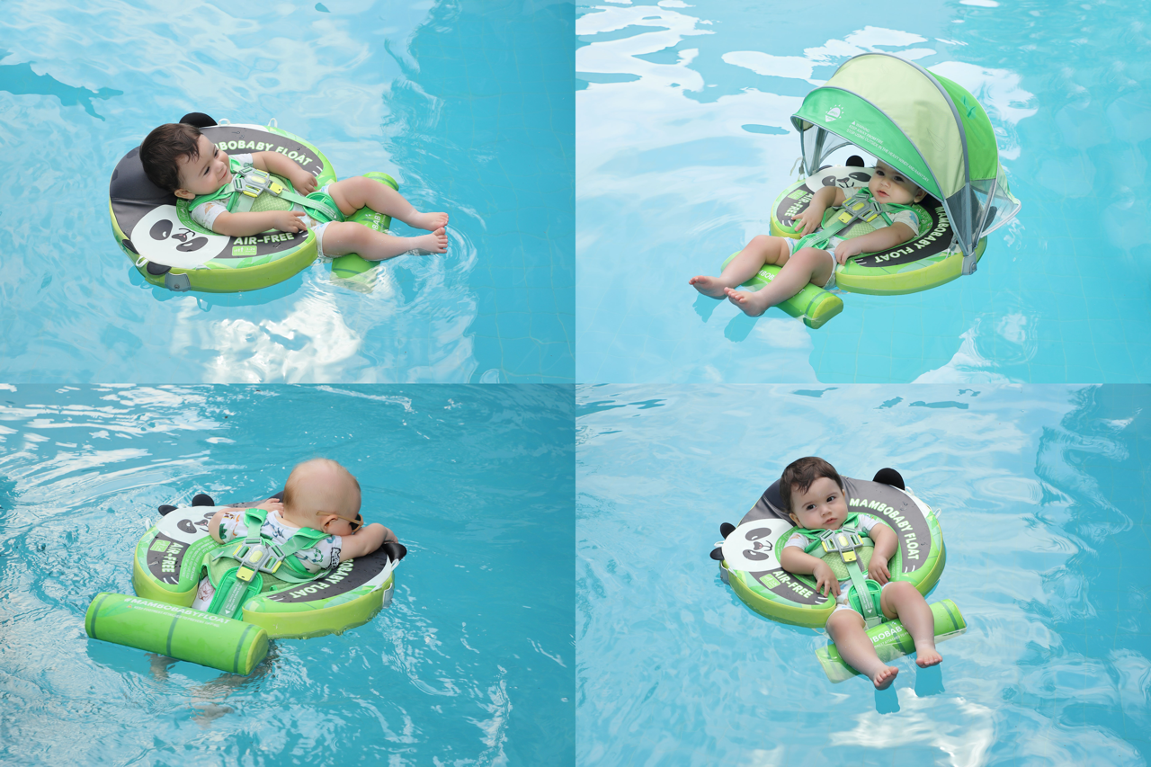 Mambobaby float in twee zwemhoudingen: Rugslag en Schoolslag (3 tot 24 maanden)
